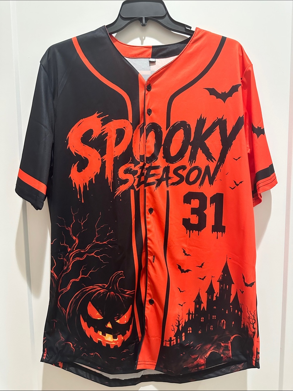 Spooky Season '31' Double Sided Baseball Jersey - Black & Orange